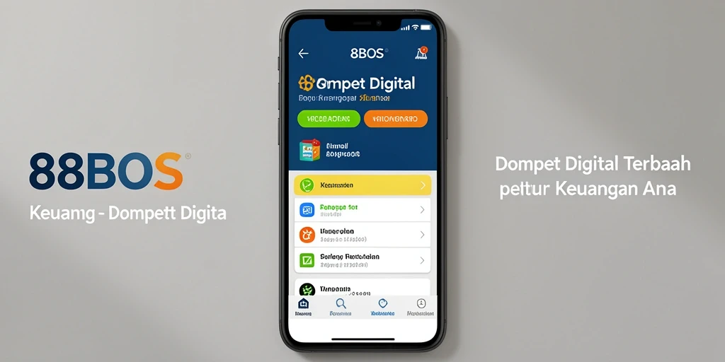 Antarmuka aplikasi 88BOS untuk Dompet Digital yang modern dan intuitif.
