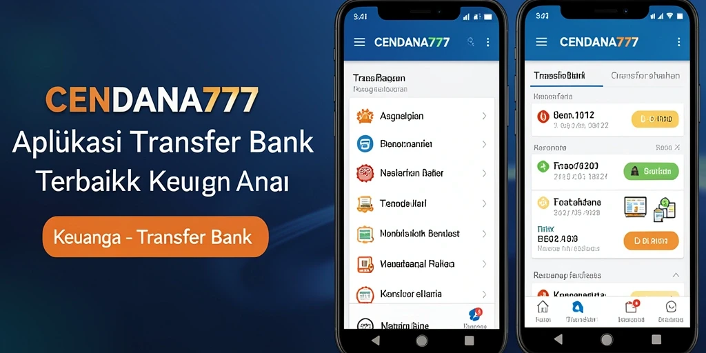 Tampilan antarmuka aplikasi Transfer Bank CENDANA777 yang modern dan intuitif.