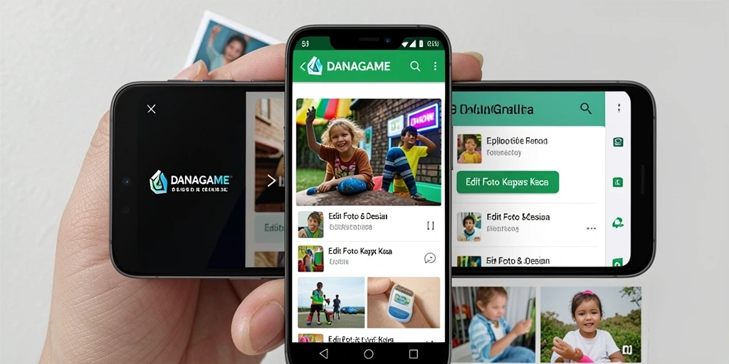 Tampilan antarmuka Edit Foto Kertas Kaca dari DANAGAME yang intuitif.