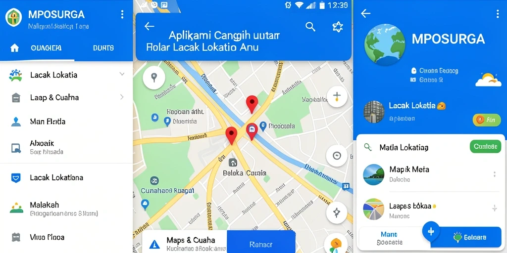 Tangkapan layar antarmuka utama MPOSURGA menunjukkan fungsi pelacakan lokasi.