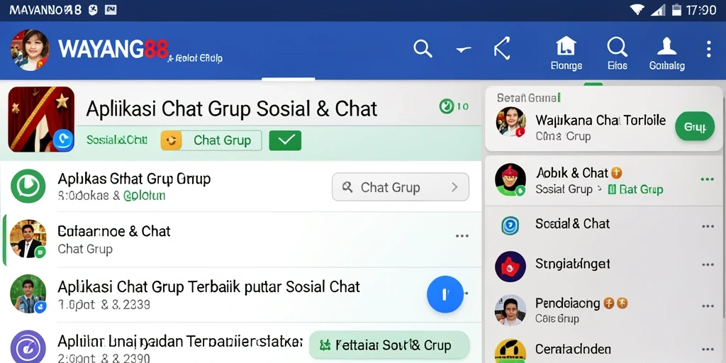 Tampilan antarmuka aplikasi Chat Grup WAYANG88 yang menarik dan ramah pengguna.