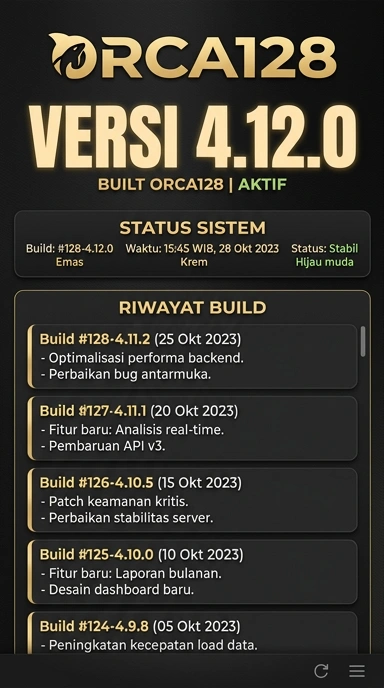 Tampilan riwayat versi orca128